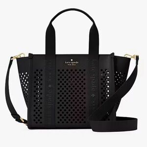 Kate Spade Black Perforated Tote Kip Perforated Leather Small
Crossbody NWT